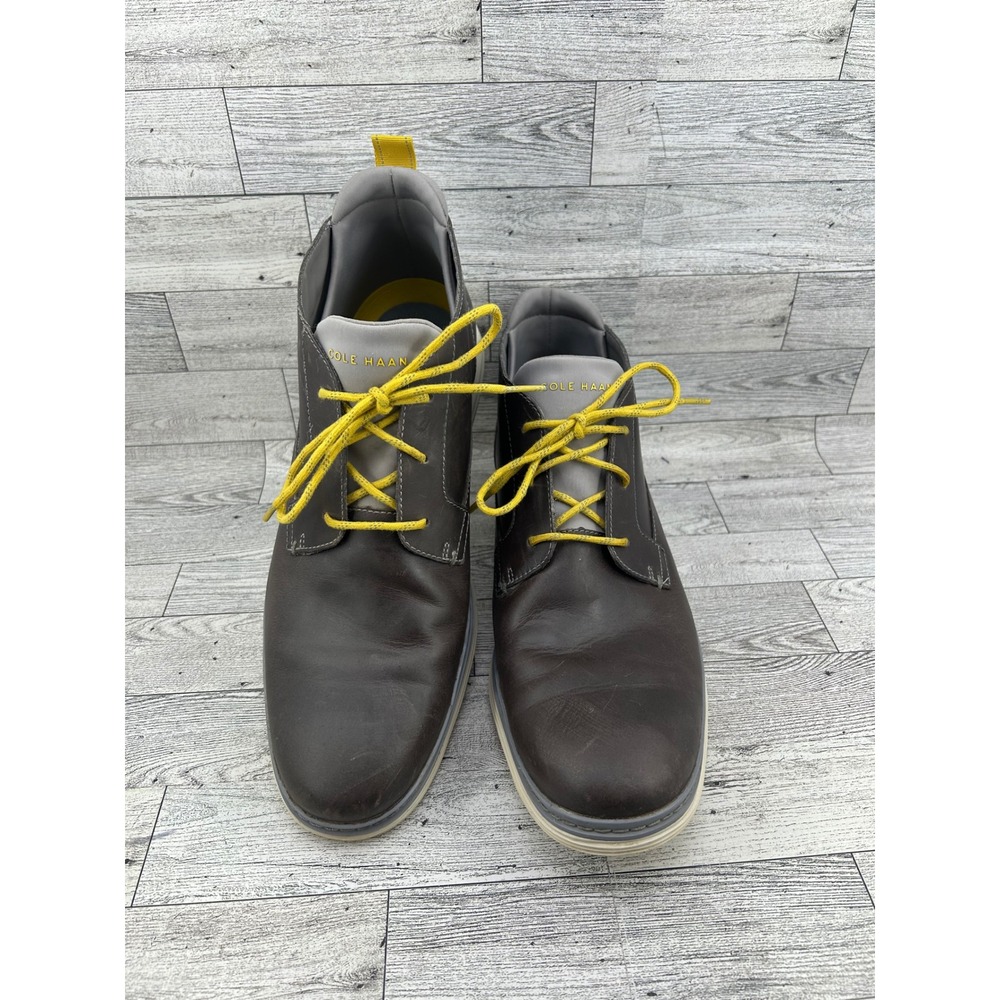 Cole Haan‎ OriginalGrand Mens Brown Leather Chukka Boots Yellow Laces C23426 11M